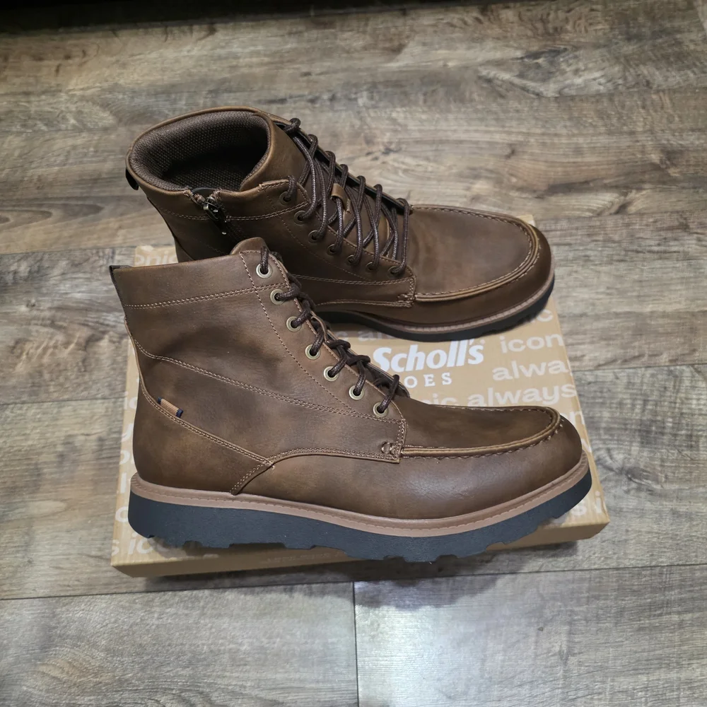 Dr Scholls Brown Leather Boots Men Size 11